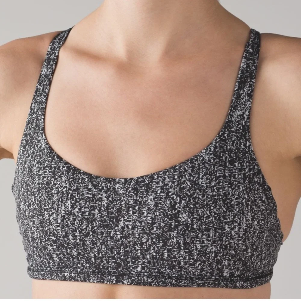 Lululemon Free To Be Zen Bra Power Luxtreme Suited Jacquard Black White